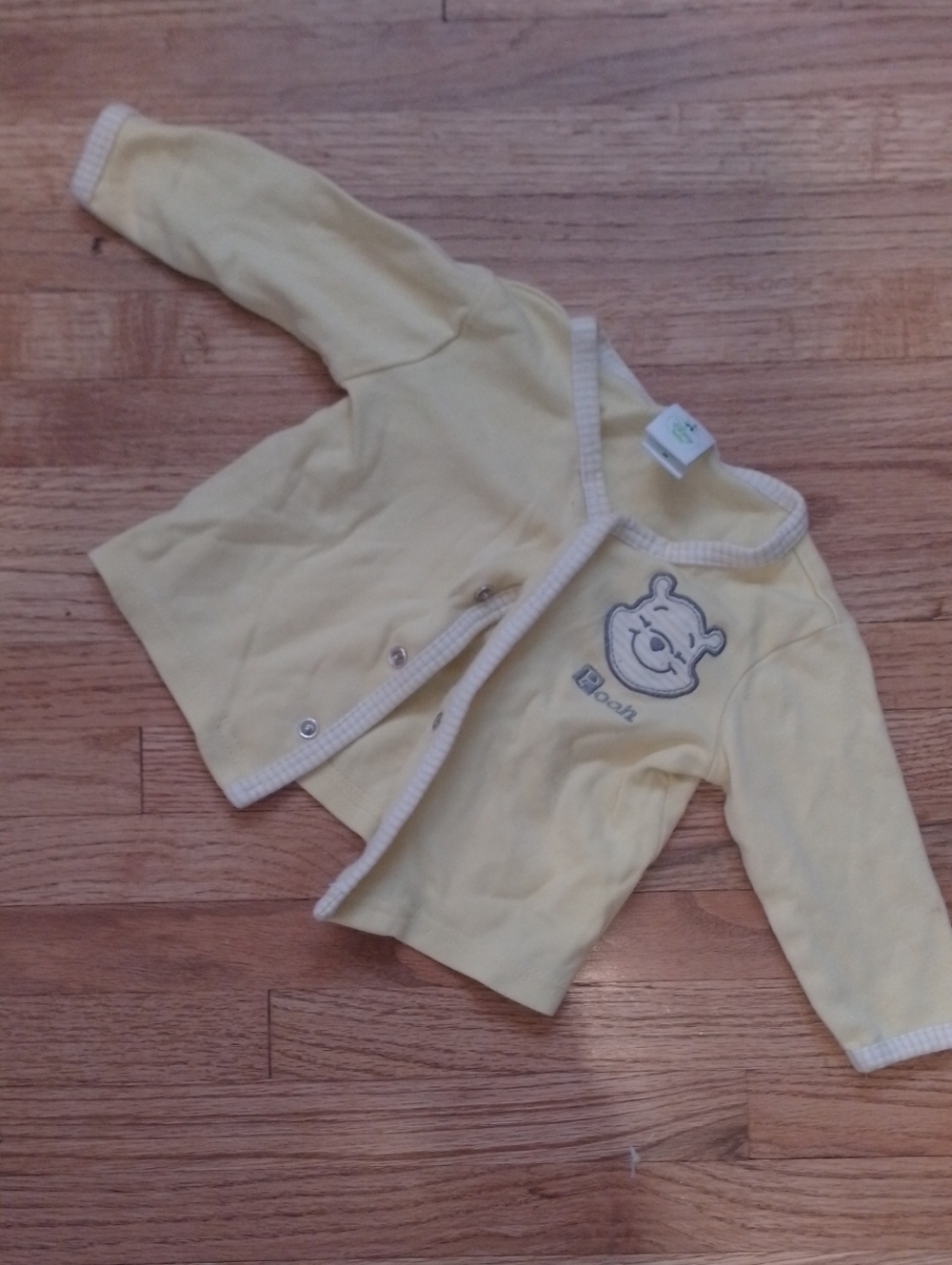 Disney Winnie The Pooh Yellow Baby Button-Front Top with Pooh Applique
